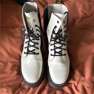 Dr. Martens White Combat Boots Platform